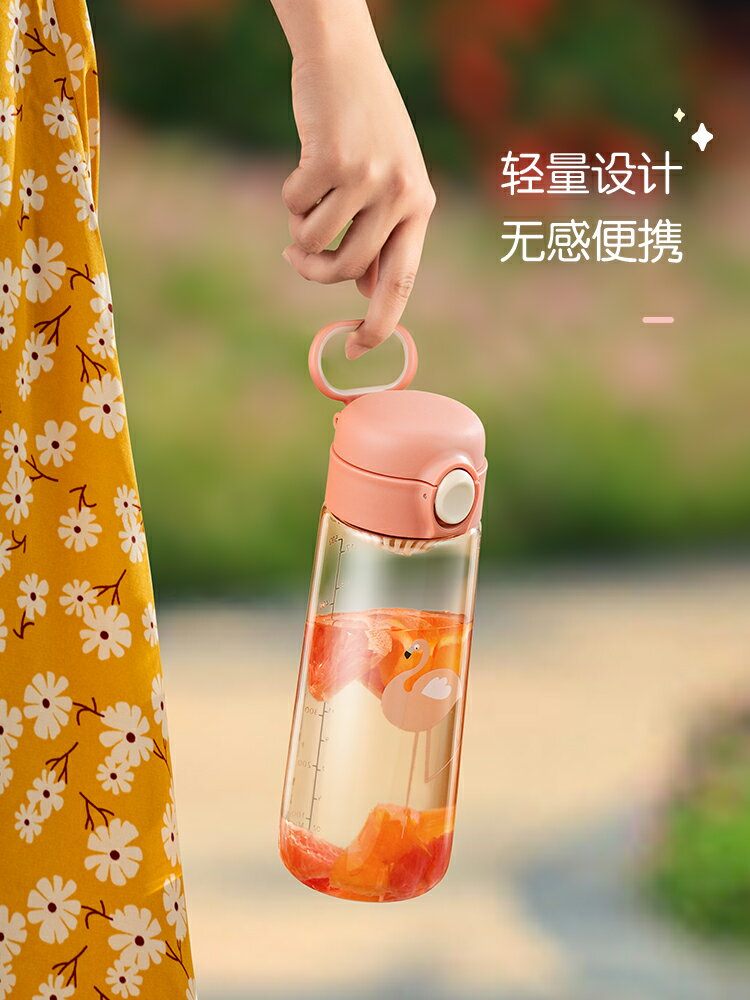 高顏值吸管杯 杯子夏天ins女網紅可愛塑膠學生高顏值水杯便攜兒童上學專用2020【MJ15970】