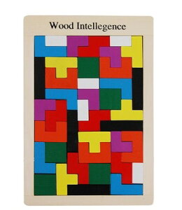 動腦筋智力木制俄羅斯方塊彩色拼圖積木游戲百變益智兒童魔方玩具
