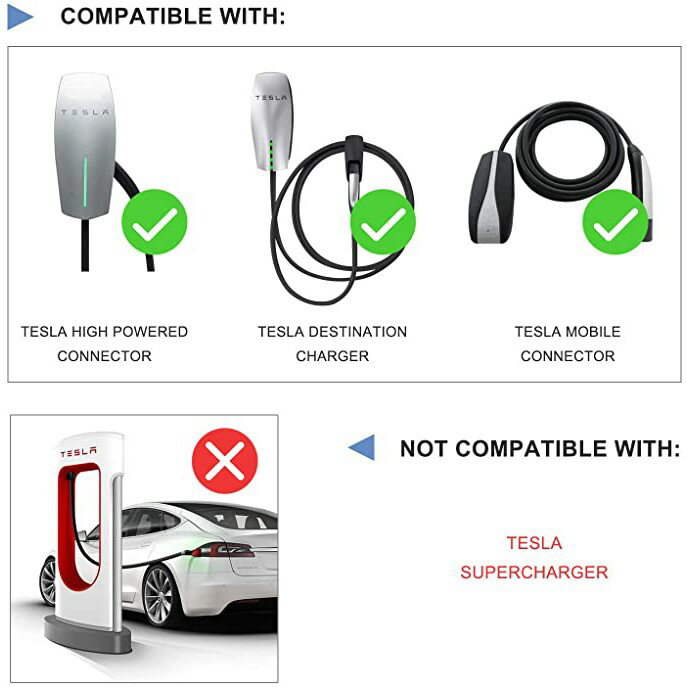 美標tesla特斯拉電動汽車充電樁轉換頭J1772充電槍轉接器最大支援40A