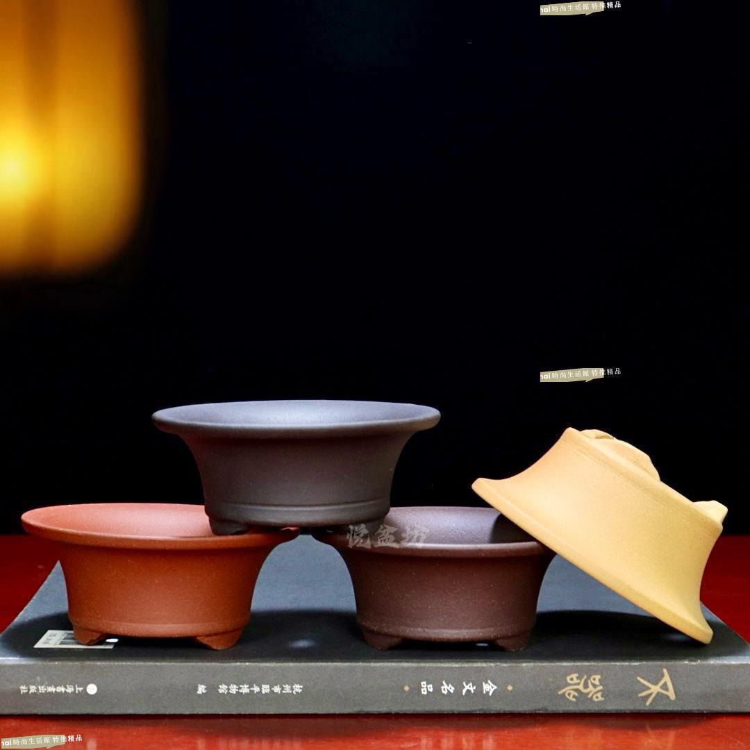 花盆 花器 紫砂花盆 精品紫砂花盆小多肉菖蒲雲竹金彈子盆景盆黃楊綠植盆栽盆桌面