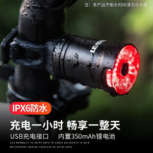 自行車燈智能感應剎車尾燈USB充電防水夜騎行警示燈騎行裝備