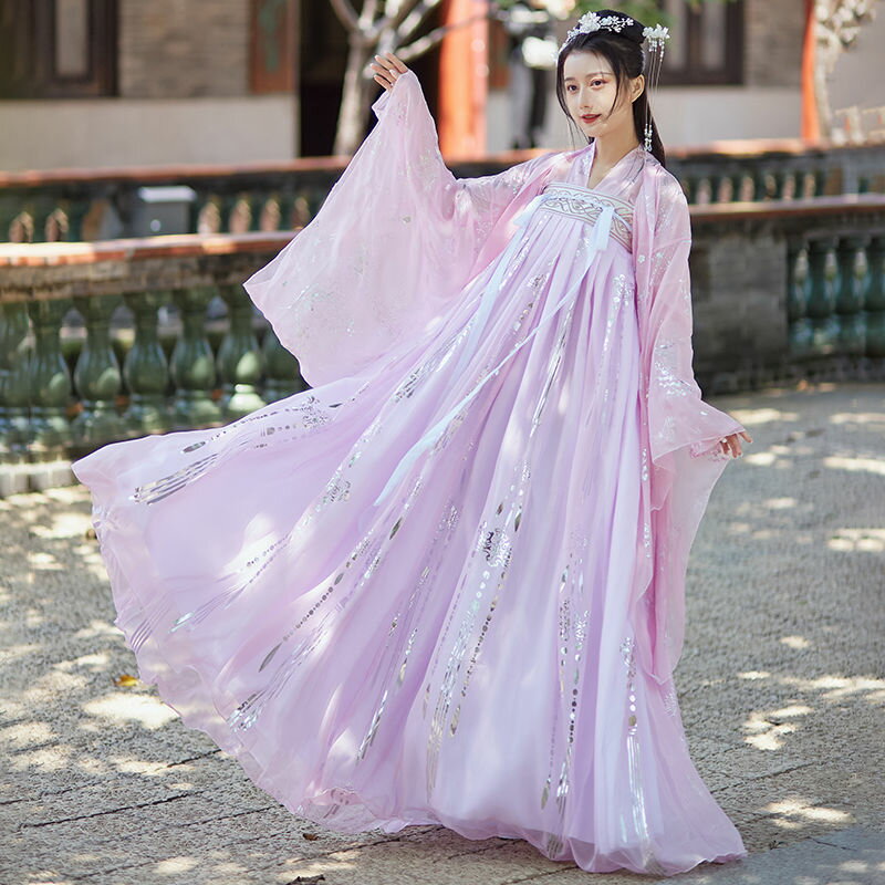 免運 2020新款漢服女仙女裙學生古裝長款套裝女齊胸正版清新中國風春秋