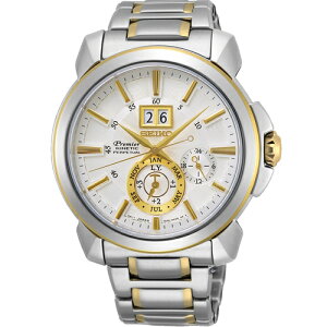 SEIKO 精工錶 Premier人動電能萬年曆腕錶 7D56-0AG0K(SNP166J1)-42mm-白面鋼帶【刷卡回饋 分期0利率】