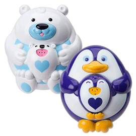 【美國ALEX】漂浮噴泉親子企鵝/北極熊(洗澡玩具)