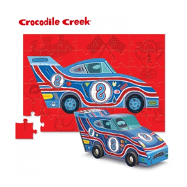 《美國Crocodile Creek》汽車造型盒拼圖系列-經典賽車(48片)