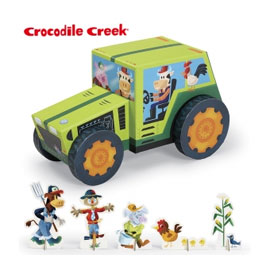 《美國Crocodile Creek》汽車造型拼圖玩樂組-農場(24片)