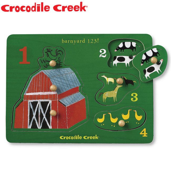 《美國Crocodile Creek》寶寶木製拼圖(歡樂農場)