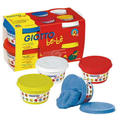 【義大利 GIOTTO】寶寶超軟黏土(4合1)(紅黃藍白)