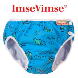 瑞典Imse Vimse-游泳尿布-水藍小魚