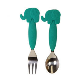 【加拿大MARCUS＆MARCUS 】動物樂園不鏽鋼叉匙餐具組-大象