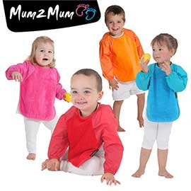 【紐西蘭Mum 2 Mum】神奇長袖吸水圍兜-加大(橘/桃紅/藍/紅) 0
