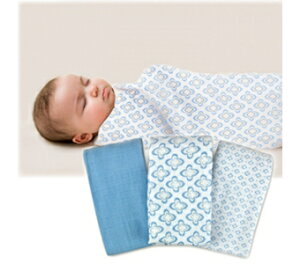 《美國Summer infant》輕量細棉紗布寶寶毯3入組(寶石藍) ㊣原廠授權總代理公司貨