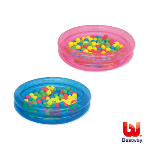 《Bestway》36X8吋雙環充氣球池/水池附50顆彩球-藍、粉紅(69-15846) 0