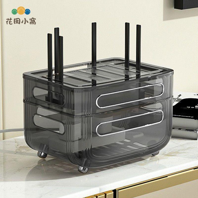 wifi路由器收納盒放置架子客廳電視機頂盒置物架插座數據線整理盒ph6101