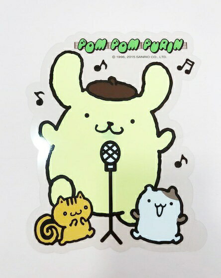 【震撼精品百貨】Pom Pom Purin 布丁狗~大貼紙-唱歌#96186