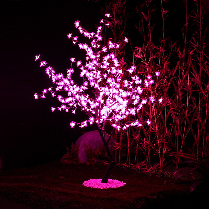 LED發光樹燈櫻花樹桃花樹仿真庭院景觀樹燈圣誕節日樹燈防水戶外 2