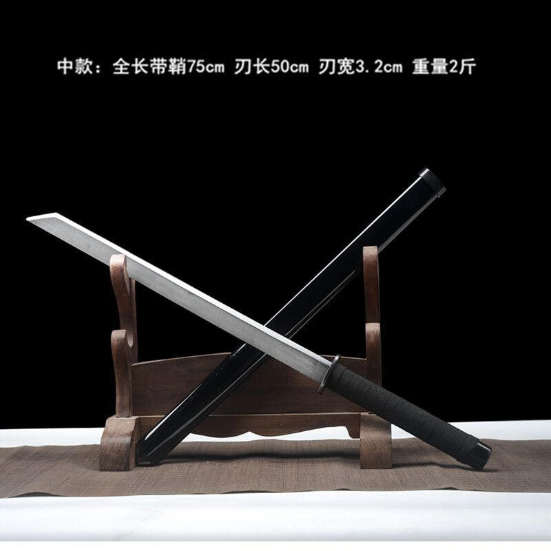 【苗刀～落淵】繍春刀 牛尾刀 苗刀 手鍛造打 鋼刀 冷兵器 古兵器 武具 両手刀 玄墨苗刀】 繍春刀 牛尾刀 苗刀 手鍛造打 鋼刀 冷兵器 古兵器