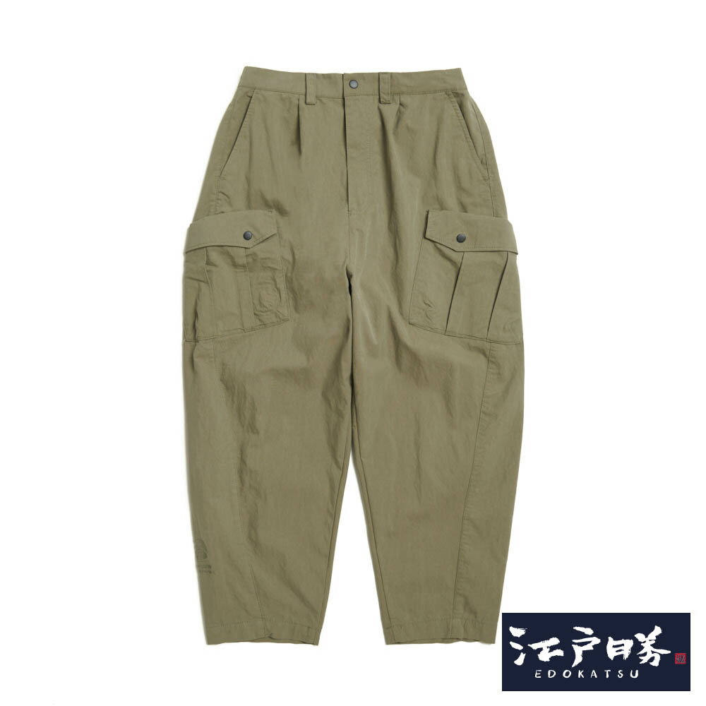EDOKATSU江戶勝 男款 括型立體休閒錐形褲 (橄欖綠)
