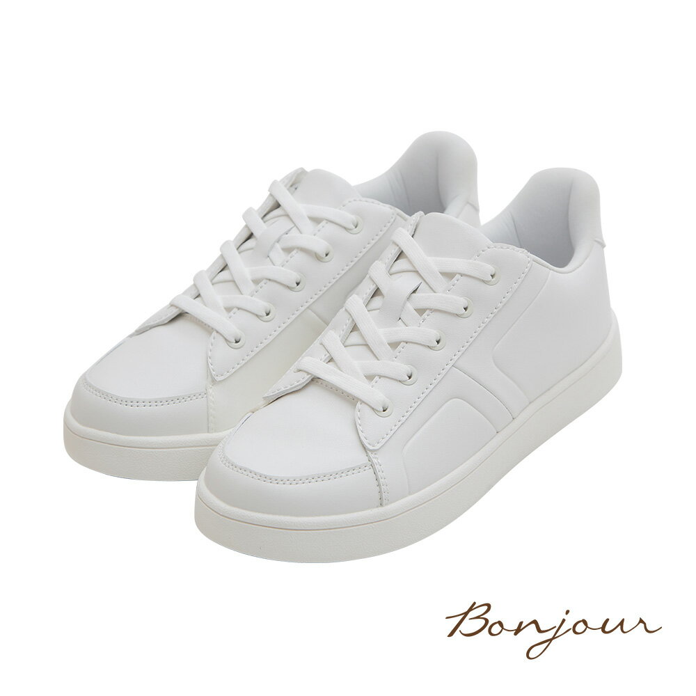 BONJOUR☆0.99秒瞬間就穿好！足型友善防潑水小白鞋【B0636】4色 0