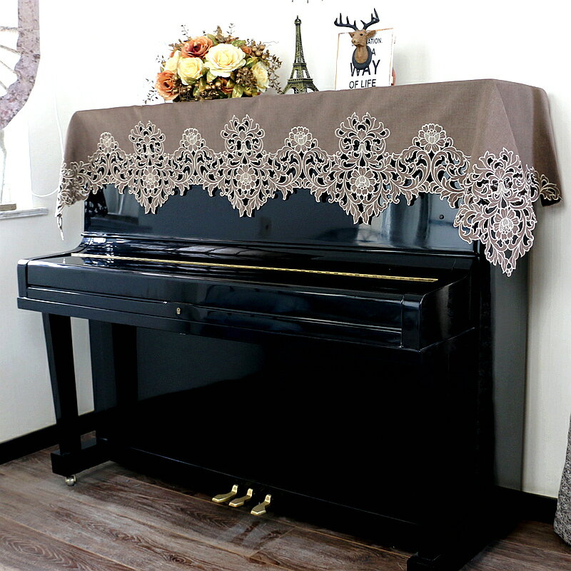 刺繡鋼琴罩歐式美式田園北歐布藝蓋巾半罩全罩防塵家用通用鋼琴巾