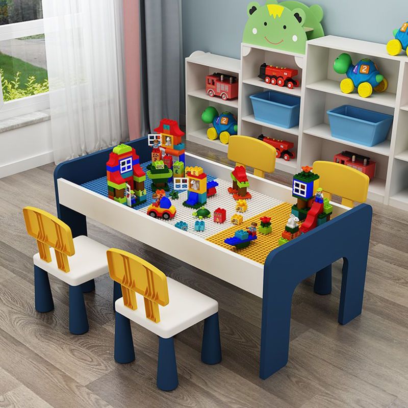 免運 兒童多功能積木桌子大顆粒寶寶拼裝玩具桌益智游戲桌實木兼容樂高-快速出貨