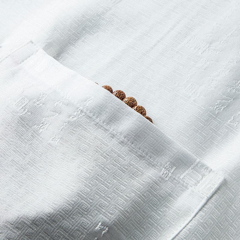 真絲唐裝男夏季桑蠶絲綢緞套裝中式男裝爸爸爺爺太極服中國風上衣 4