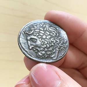 桂冠宙斯希臘銀幣 復古金屬硬幣做舊工藝品射手座守護神項鏈吊墜