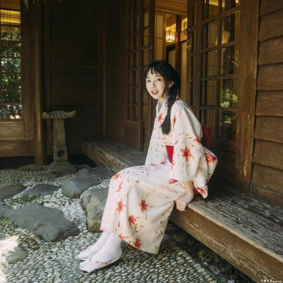 和服 橘子點點原創百合花日本和服女正裝傳統改良和服日式浴衣攝影道具 夏洛特居家名品