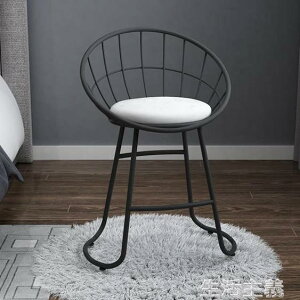 現代簡約化妝椅梳妝凳圓形網紅臥室ins北歐家用靠背美甲椅子 夏洛特居家名品