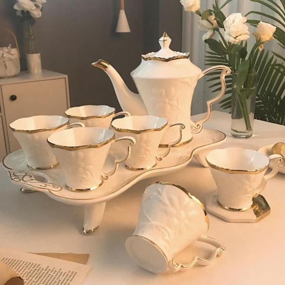 花茶杯套裝 歐式骨瓷套裝家用陶瓷客廳英式茶具茶壺杯子結婚禮物 - 夏洛特居家名品