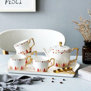 花茶杯套裝 ins英式陶瓷茶具套裝創意家用歐式整套咖啡具碟 - 夏洛特居家名品