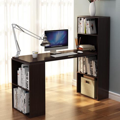 臺式電腦桌轉角寫字桌家用書架組合書櫃辦公書桌子現代簡約