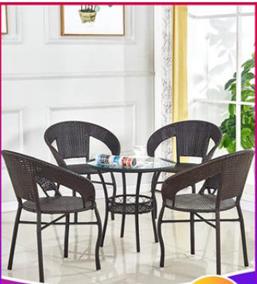 陽臺桌椅籐椅三件套組合小茶幾簡約現代庭院圓桌子休閒戶外靠背椅LX 夏洛特居家名品
