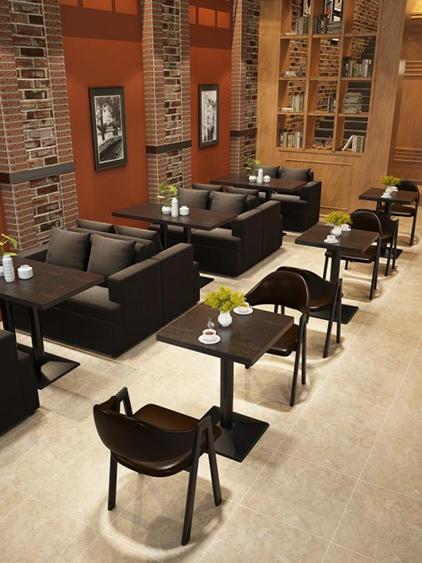 餐廳沙發清酒吧奶茶店桌椅組合簡約經濟型咖啡廳甜品店小吃餐飲卡座沙發LX 夏洛特居家名品