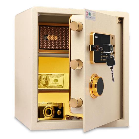 保險櫃 CRN希姆勒保險柜40cm小型入墻家用辦公家全鋼迷你指紋保險箱