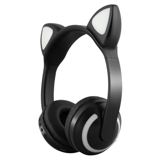 二次元頭戴式貓耳朵藍牙耳機無線可愛男女生音樂游戲折疊耳麥兒童