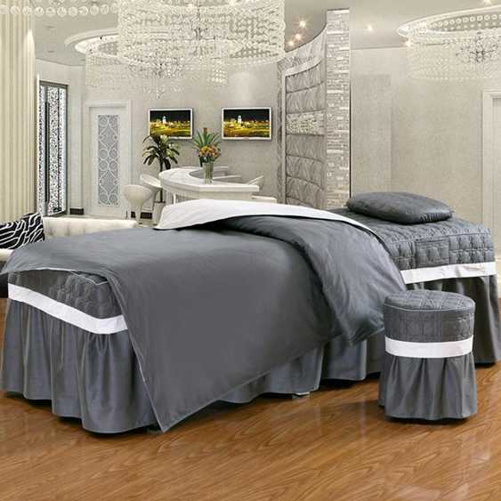 美容床罩純色全棉美容院美容床罩四件套美體按摩SPA專用床品可定做