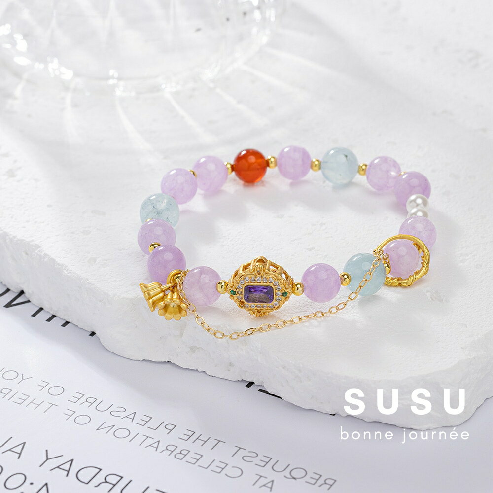 SU SU︱煙雨水晶手鍊❤️薰衣草紫水晶 紅瑪瑙 海藍寶 事業運 招財 轉運 能量 防小人 送禮 推薦 1