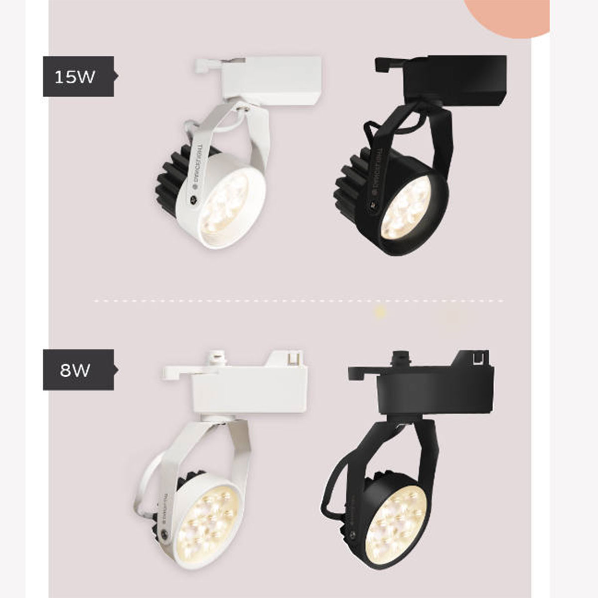 舞光💡 微笑 一體成型 軌道式投射燈 LED 8W /15W  黑框/白框 投光燈 軌道燈 白光/黃光/自然光〖永光照明〗MT2-LED-TRSM% 1