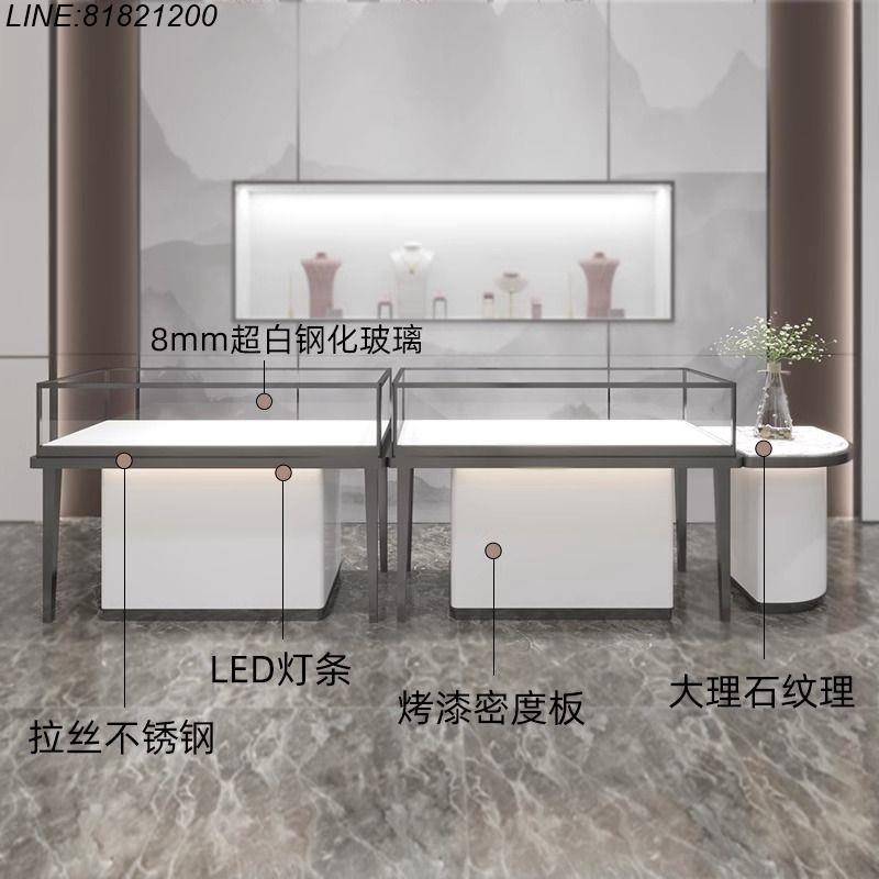 展示櫃 珠寶櫃 產品櫃 首飾櫃 樣品展櫃 模型櫃 免運 開立發票 鉆石珠寶展示櫃黃金首飾不銹鋼玻璃櫃臺翡翠奢侈品店展廳高階展櫃 支援訂製