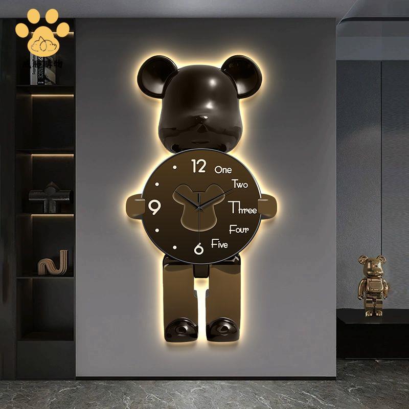 限時下殺 裝飾畫 山水畫 掛畫 2025新款玄關裝飾畫鐘表掛鐘客廳走廊過道創意時鐘壁燈掛畫 八折下殺wy22