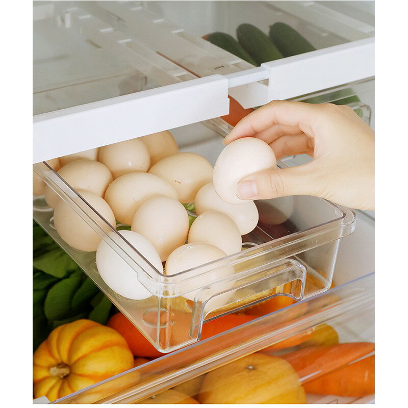 透明冰箱抽屜【Y027】台灣出貨 居家  冰箱收納盒 冰箱整理盒 冰箱分格收納盒 冰箱透明收納盒 冰箱分格收納 2