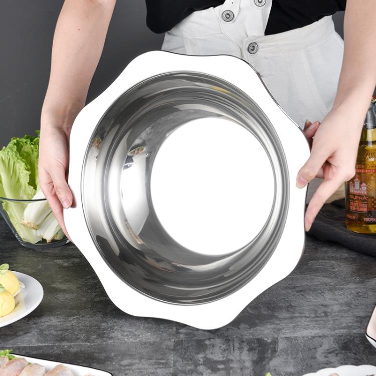 熱銷新品~加厚不銹鋼鴛鴦鍋火鍋盆家用飯店商用電磁爐專用涮鍋具八角清湯盆 雙11全館免運