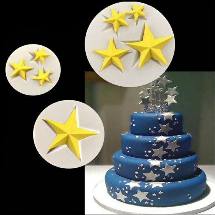 【嚴選&現貨】三個星星矽膠模 星星翻糖模 蛋糕矽膠模 巧克力模 餅乾模 果凍模 蛋糕模 翻糖餅乾模 烘焙工具
