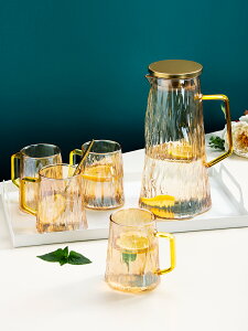 冷水壺家用玻璃涼水壺耐高溫玻璃水壺白開水杯套裝茶壺大容量水杯