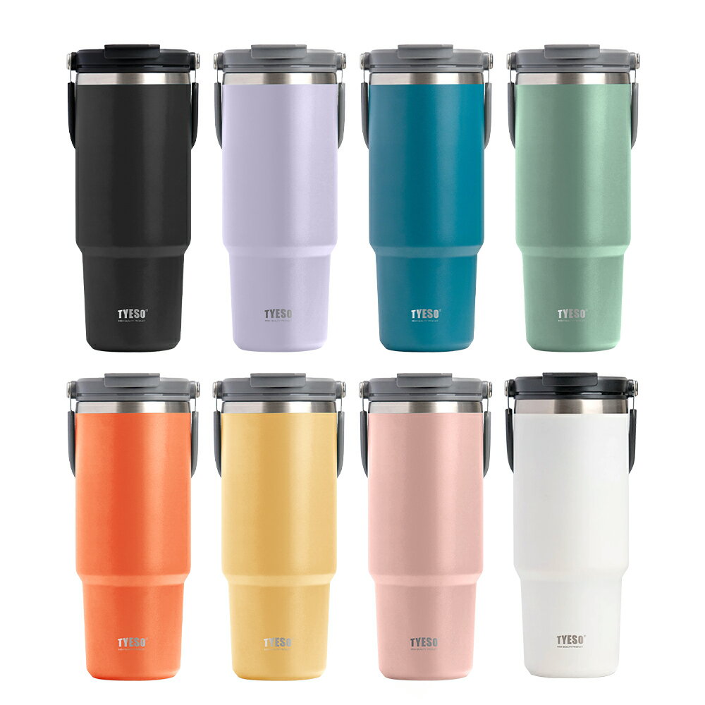 TYESO 泰碩 304不鏽鋼 隨行杯 1200ml 保溫 手提 大容量耐用 雙層真空 時尚便攜 保冰 保熱 汽車杯座設計