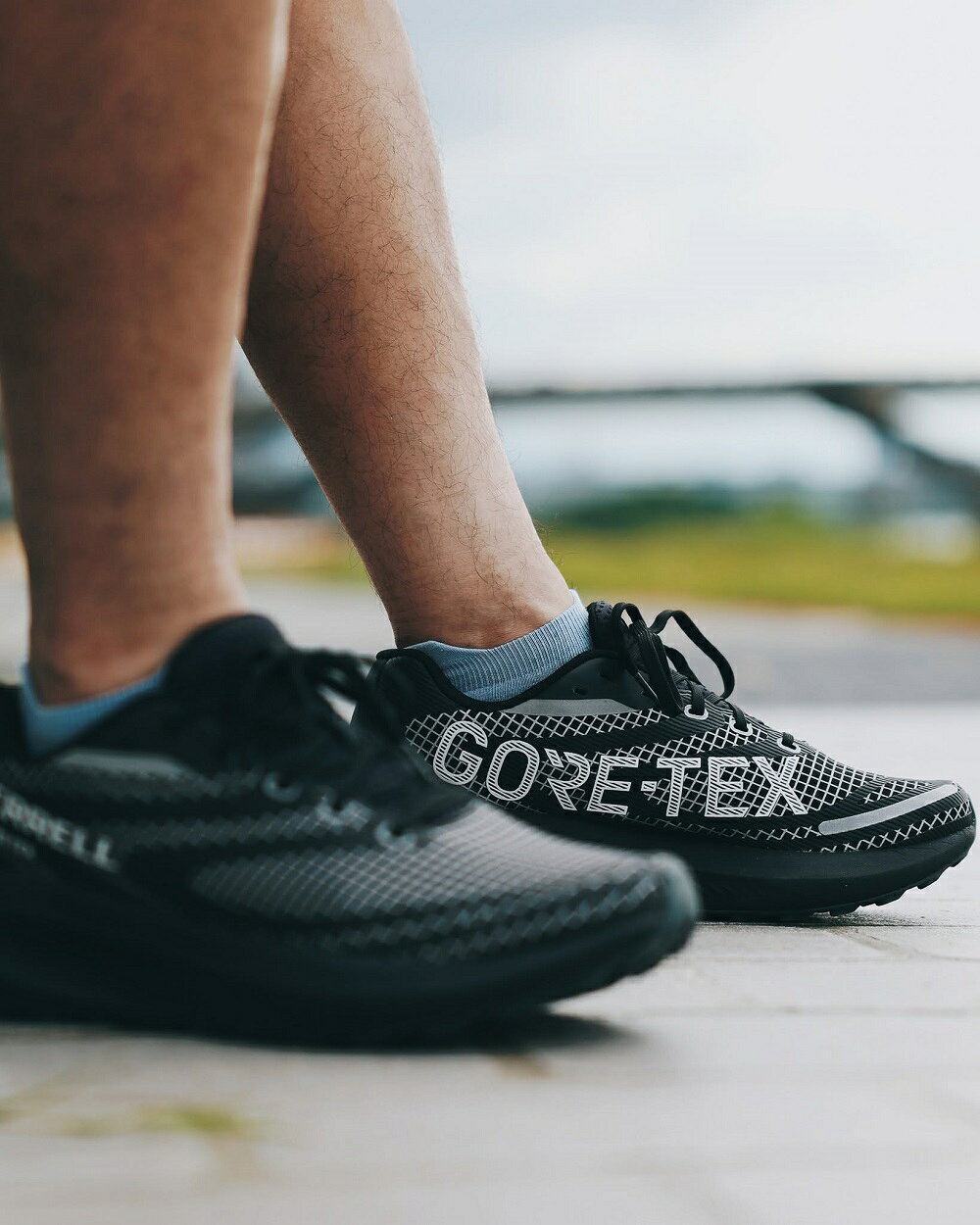 MERRELL(男)MORPHLITE REFLECTIVE GTX防水運動健行越野慢跑鞋 男鞋-黑色 5