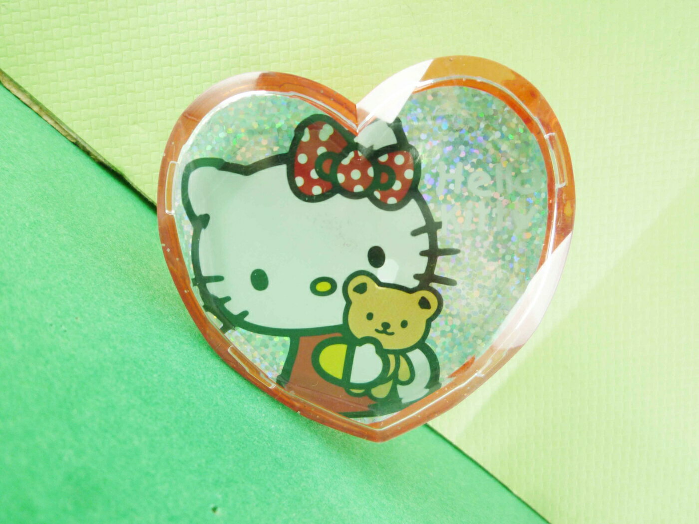 【震撼精品百貨】Hello Kitty 凱蒂貓 膠台-心型紅色 震撼日式精品百貨