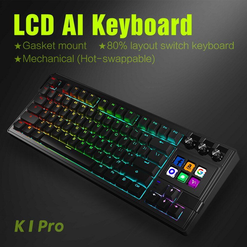 K1Pro Stream Deck整合式機械鍵盤Galleon自定義宏LCD鍵盤100 SD