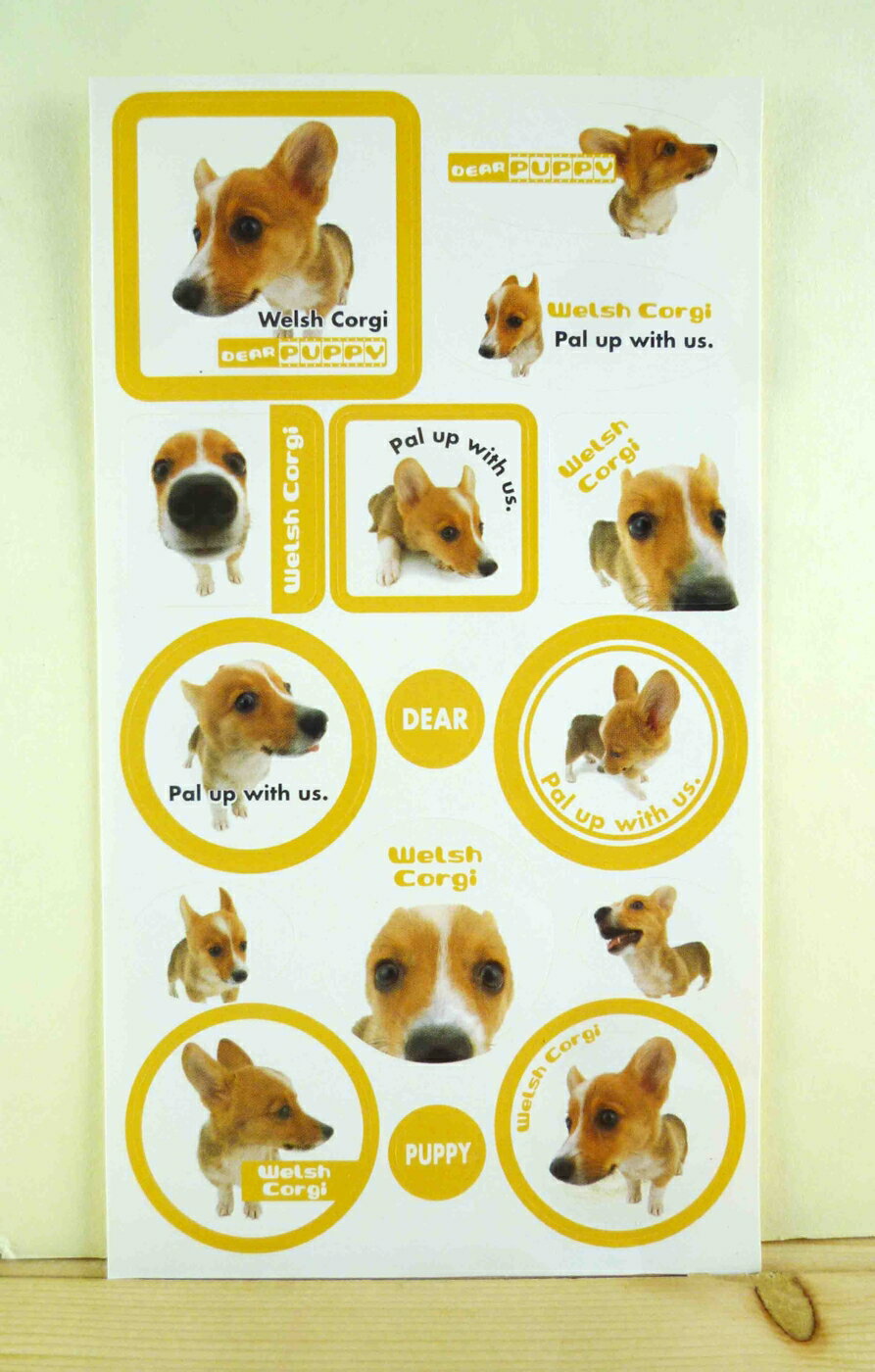 【震撼精品百貨】新大頭狗 The Dog 透明貼紙-柯基-黃 震撼日式精品百貨